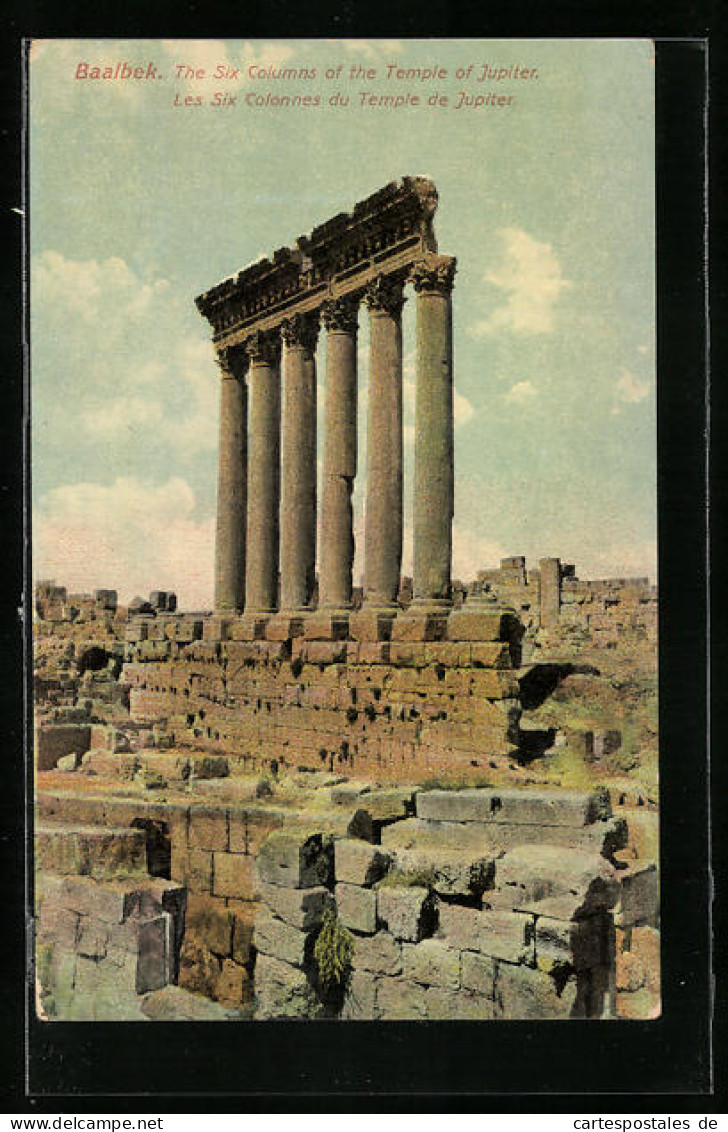 AK Baalbek, The Six Columns Of The Temple Of Jupiter  - Liban