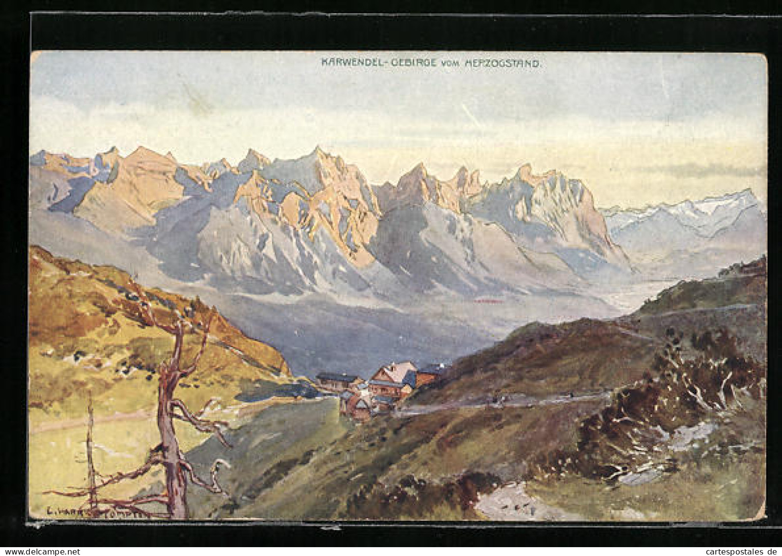 Künstler-AK Edward Harrison Compton: Herzogstand, Blick Auf Das Karwendel-Gebirge  - Other & Unclassified