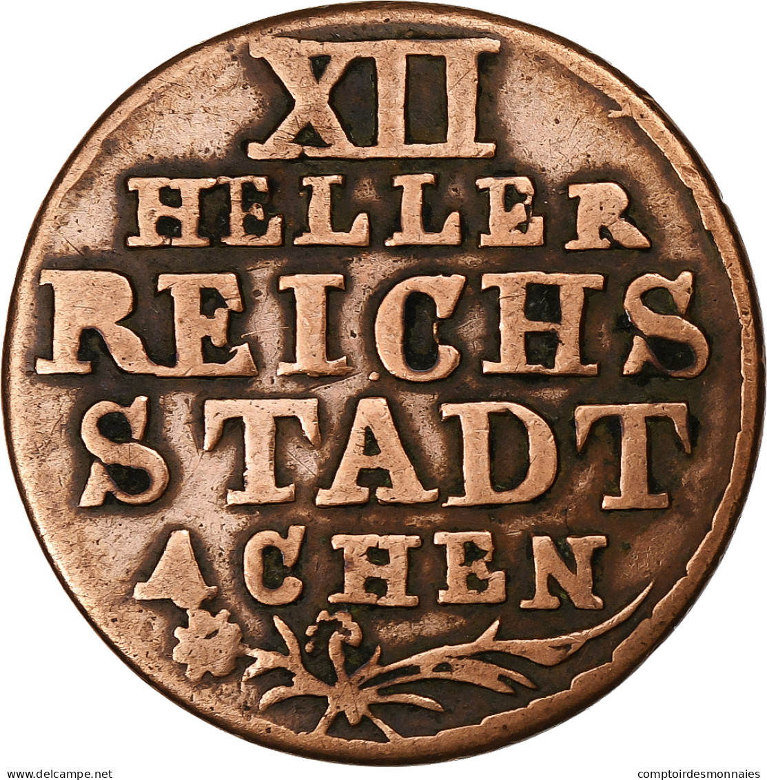 Etats Allemands, City Of Aachen, 12 Heller, 1765, Aachen, Cuivre, B+, KM:51 - Piccole Monete & Altre Suddivisioni