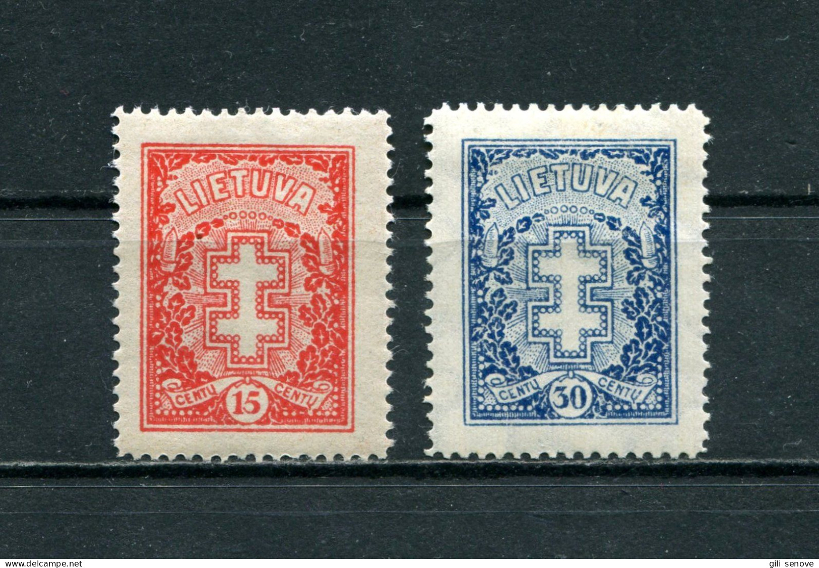 Lithuania 1930 Mi. 291-292 Definitive Issue Cross MNH**/MH* - Lituanie