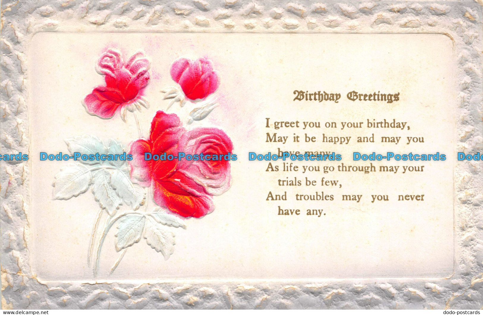 R103461 Birthday Greetings. I Greet You On Your Birthday. Greeting Card - Wereld