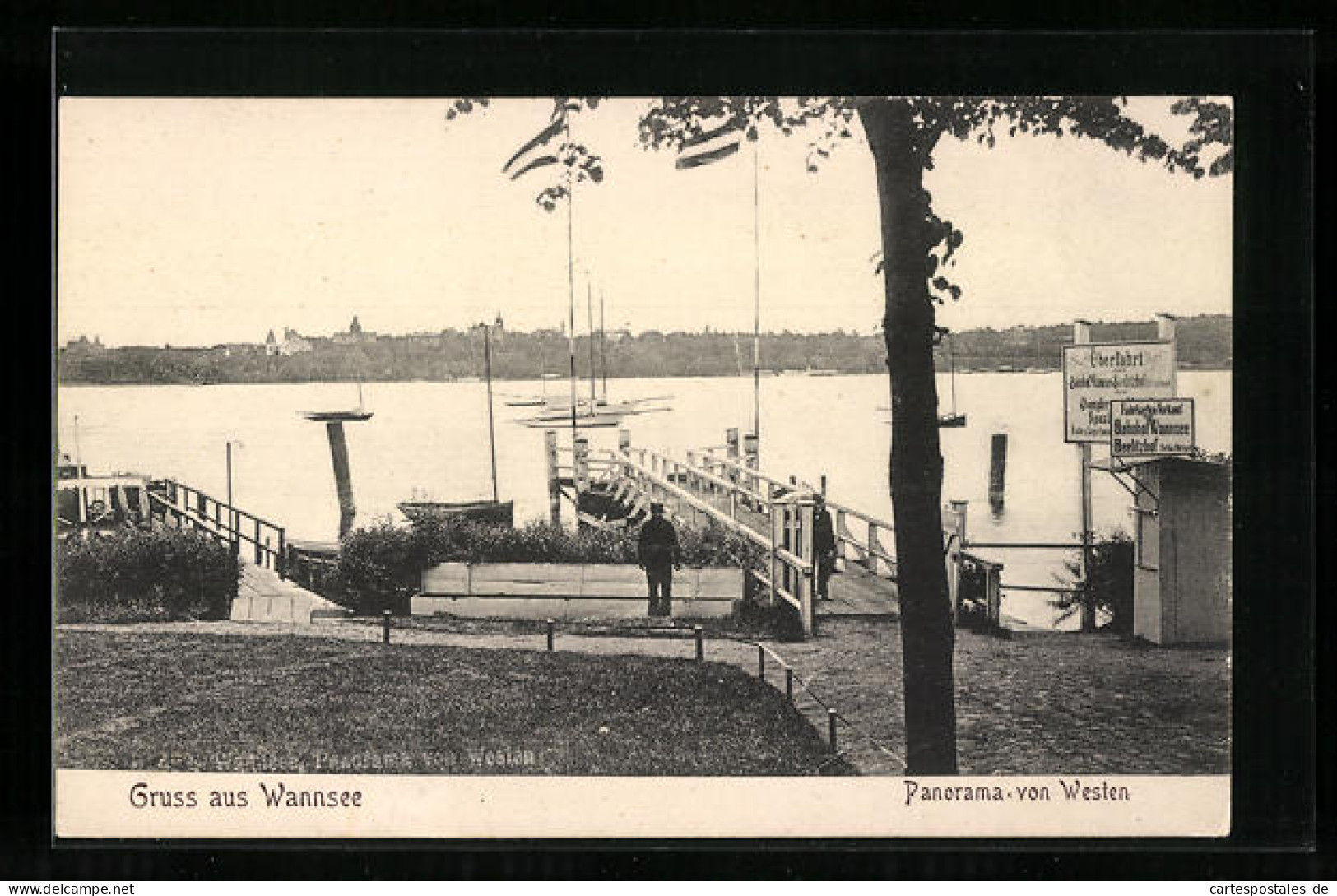 AK Berlin-Wannsee, Panorama Mit Seesteg Von Westen  - Wannsee