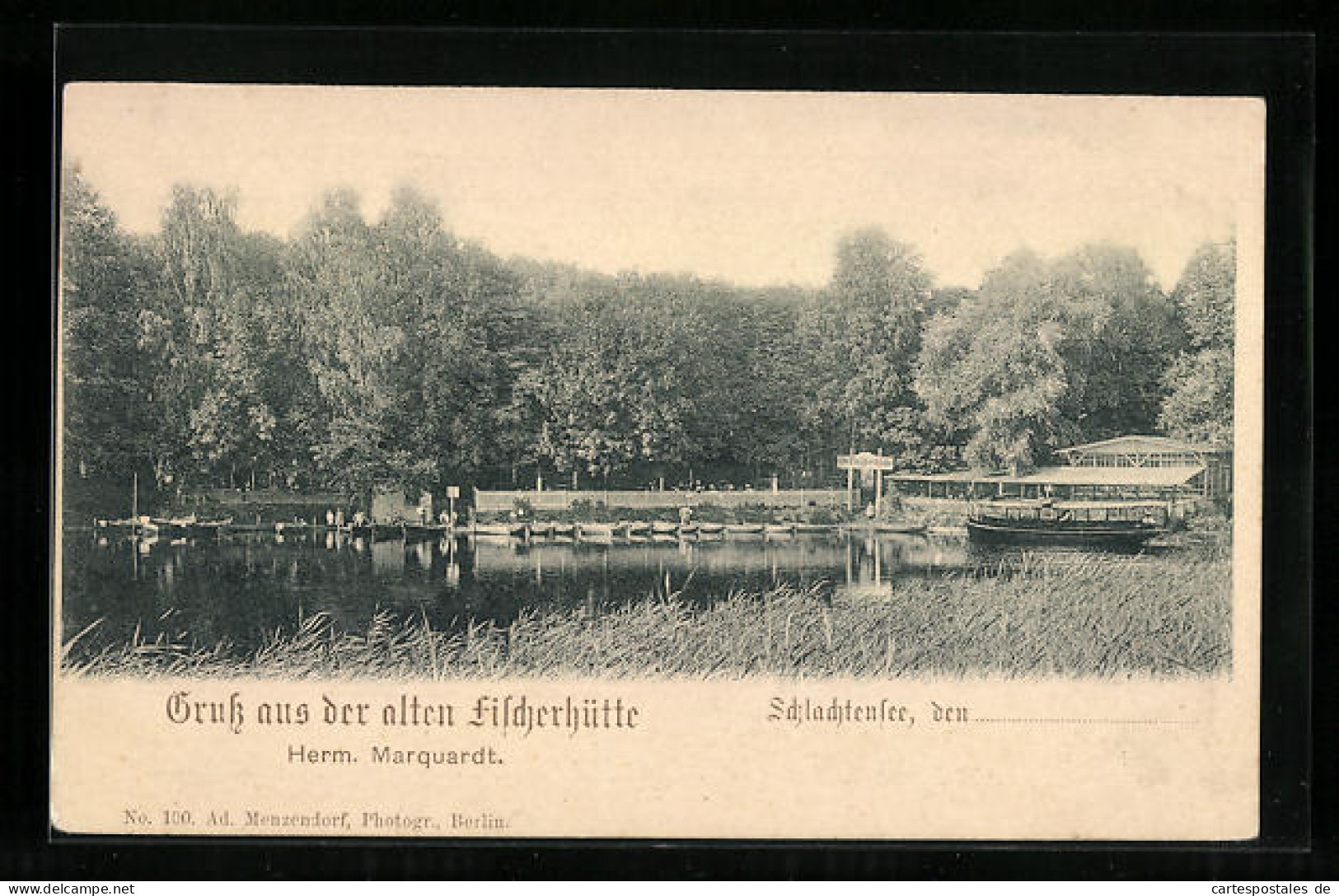 AK Berlin-Schlachtensee, Bootsanleger An Der Alten Fischerhütte  - Zehlendorf