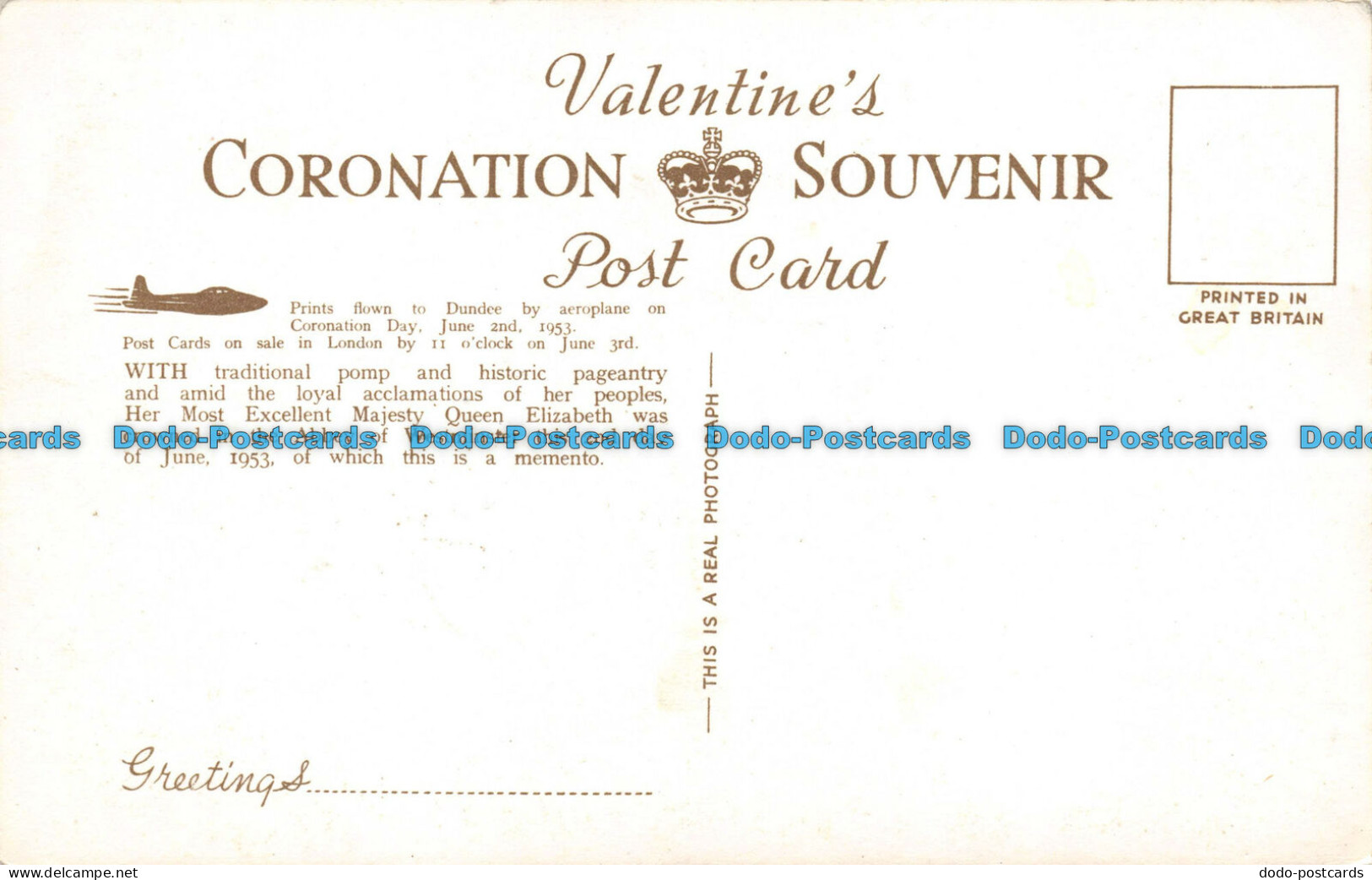 R103470 The Homage. Westminster Abbey. Valentines Coronation Souvenir Post Card. - Wereld