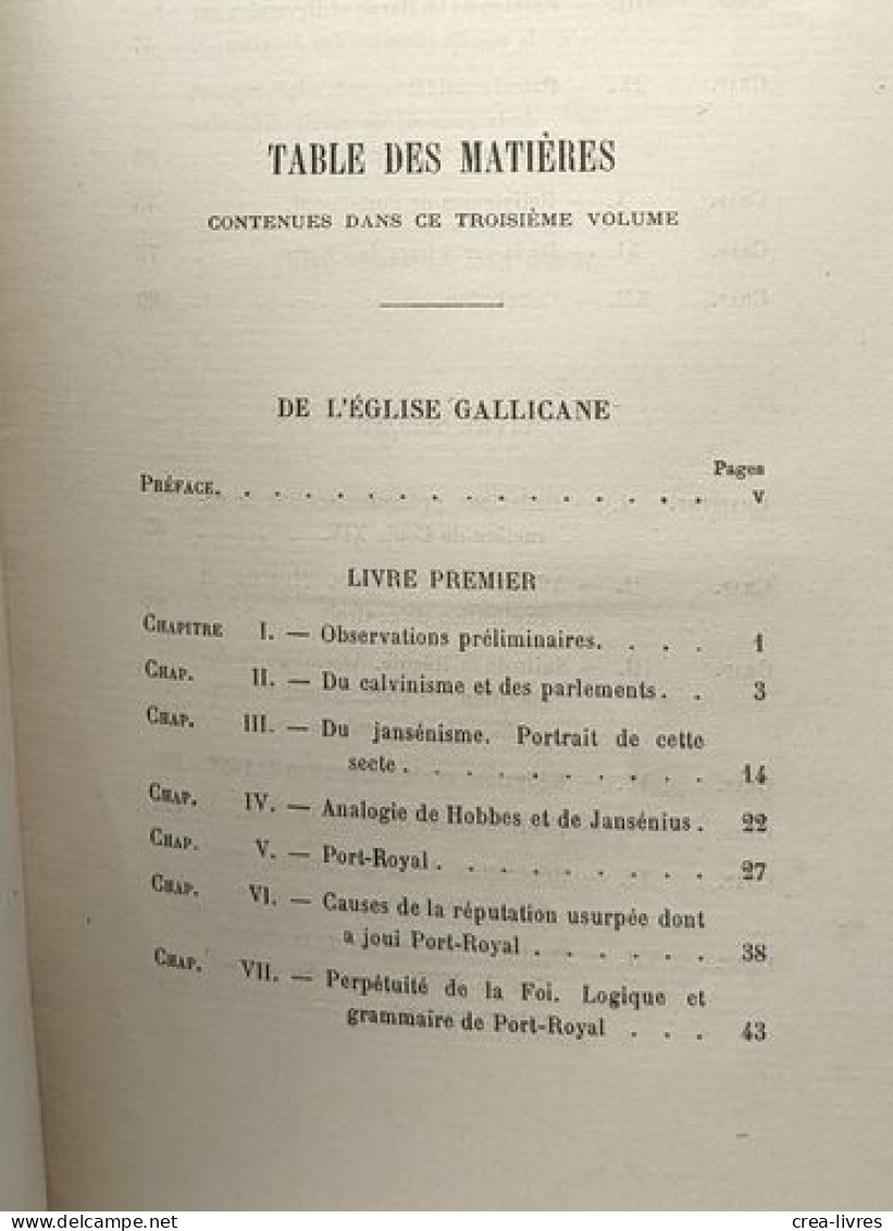 De L'église Gallicane - Lettres Sur L'inquisition Espagnole / Oeuvres Complètes De J. De Maistre - Tome Troisième - Religione
