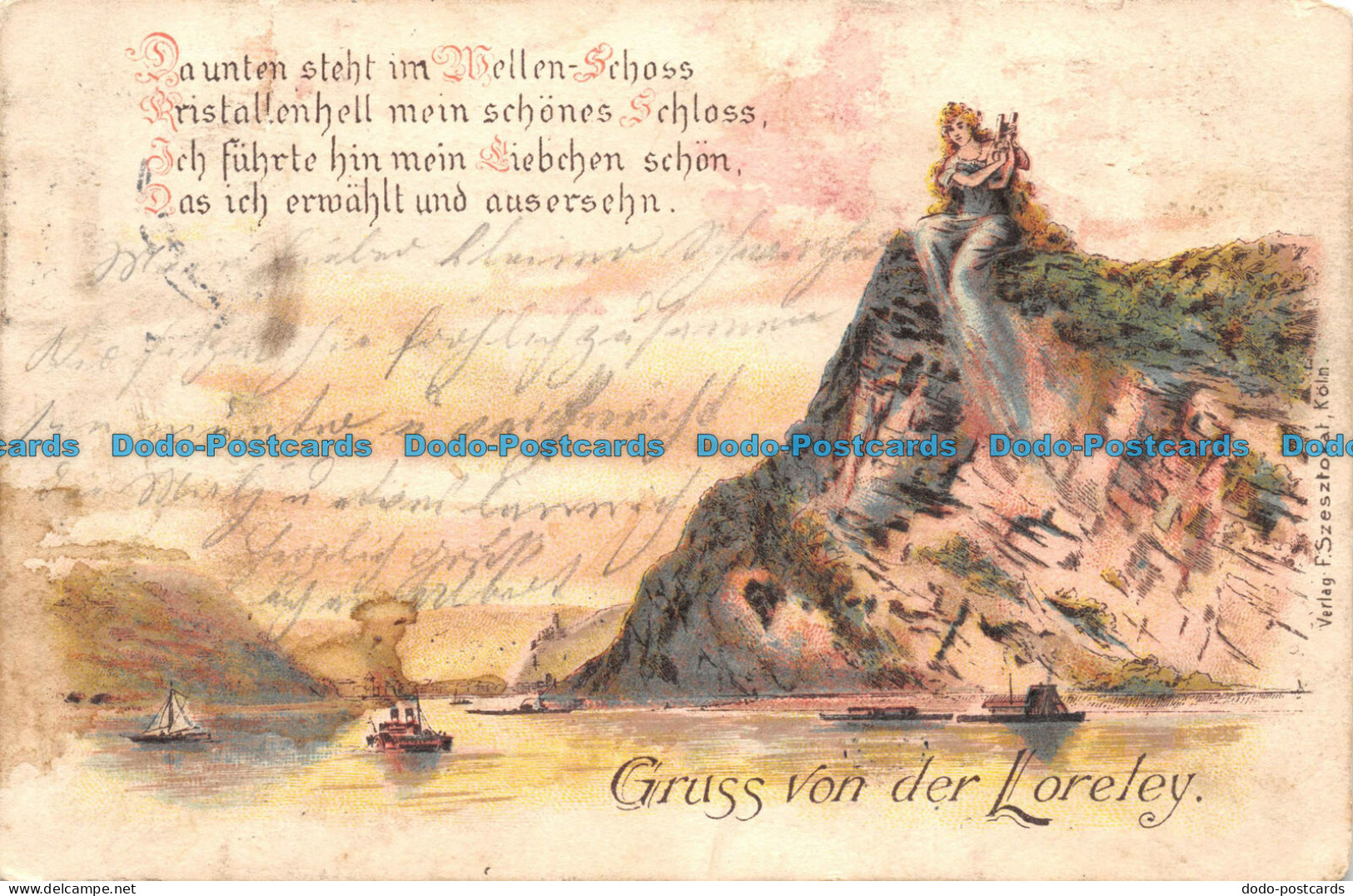 R102913 Ra Unten Steht Im Wellen Schoss. Gruss Von Der Loreley. Deutsche Reichsp - Monde