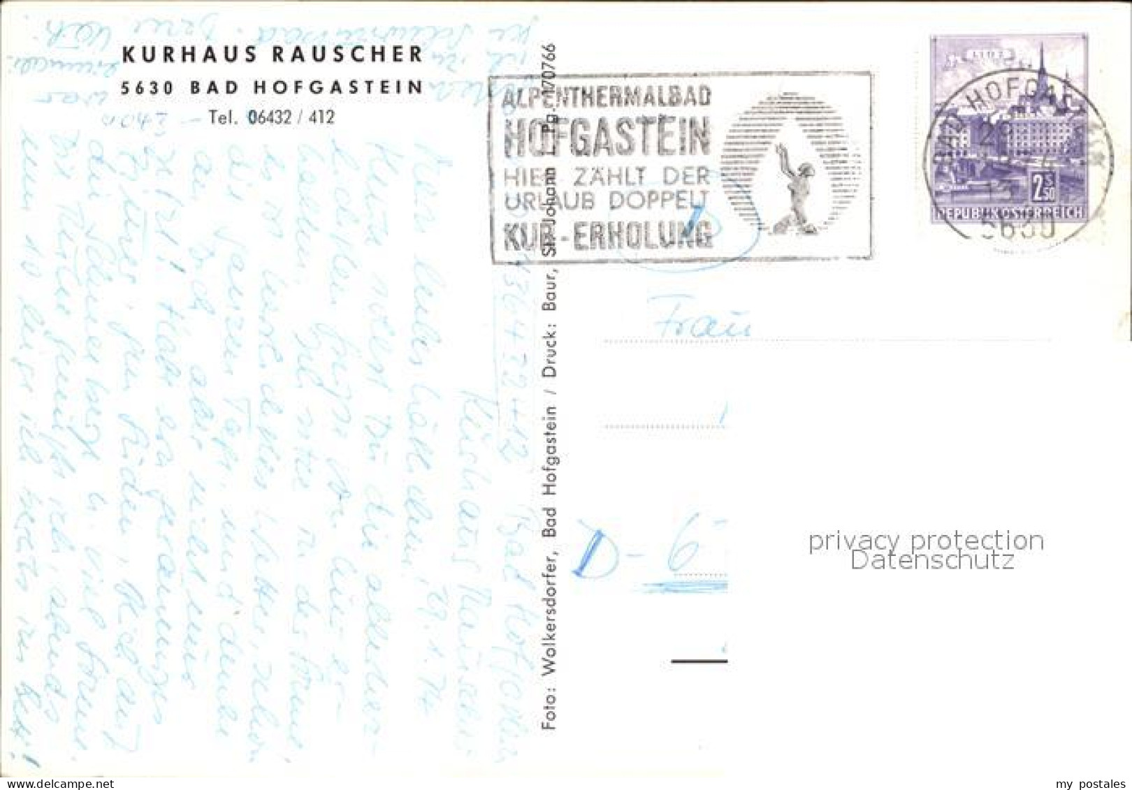 72486531 Bad Hofgastein Kurhaus Rauscher Bad Hofgastein - Andere & Zonder Classificatie