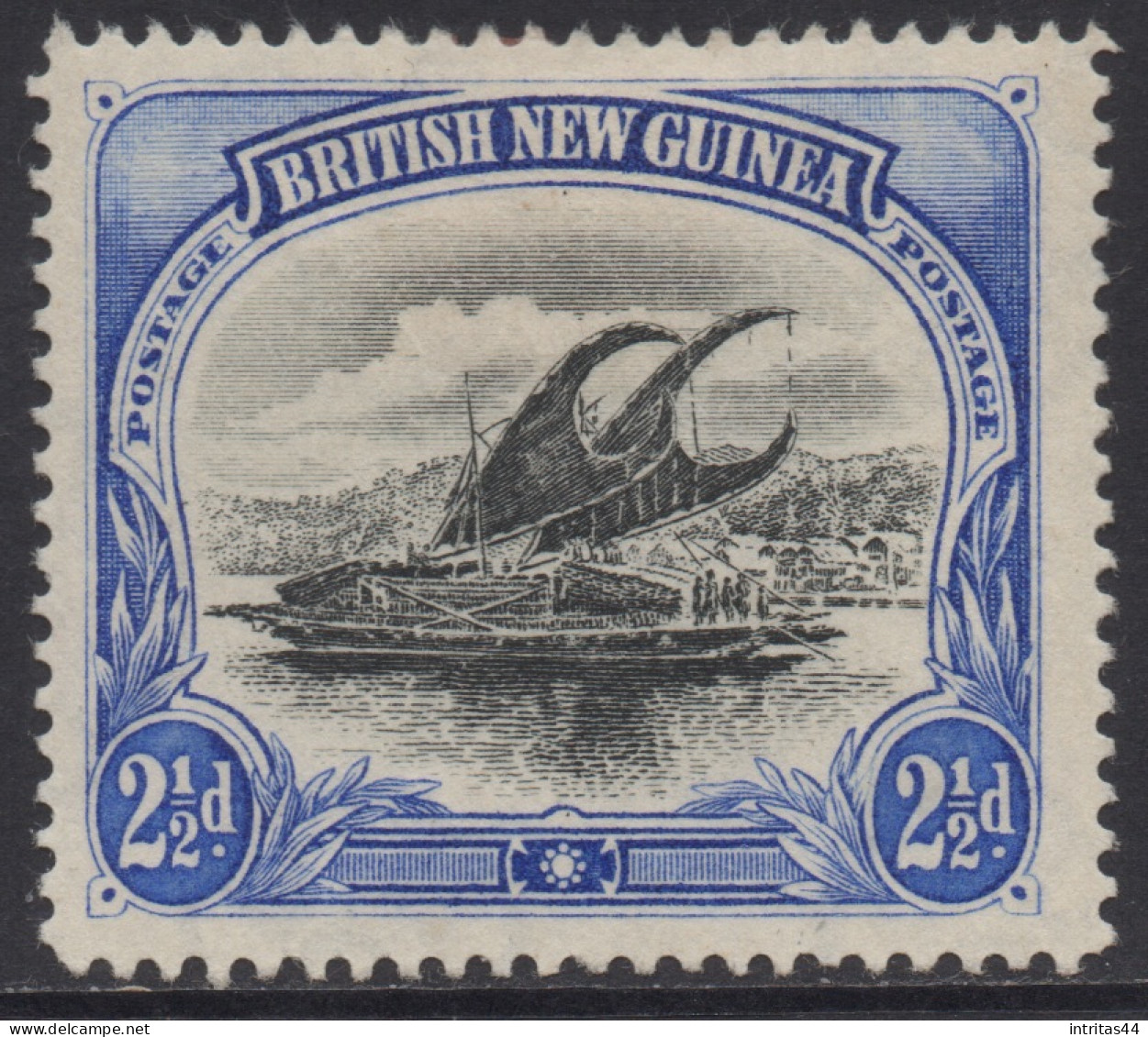 PAPUA (BNG) 1901-05 2.1/2d BLACK AND ULTRAMARINE  LAKATOI  STAMP  SG.12 MH. - Papouasie-Nouvelle-Guinée