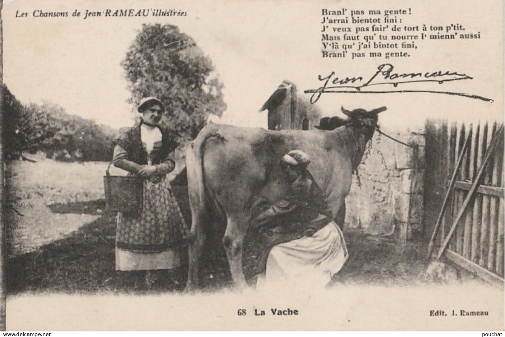 C17-18) LES CHANSONS DE JEAN RAMEAU ILLUSTREES - LA VACHE - ( 2 SCANS ) - Other & Unclassified