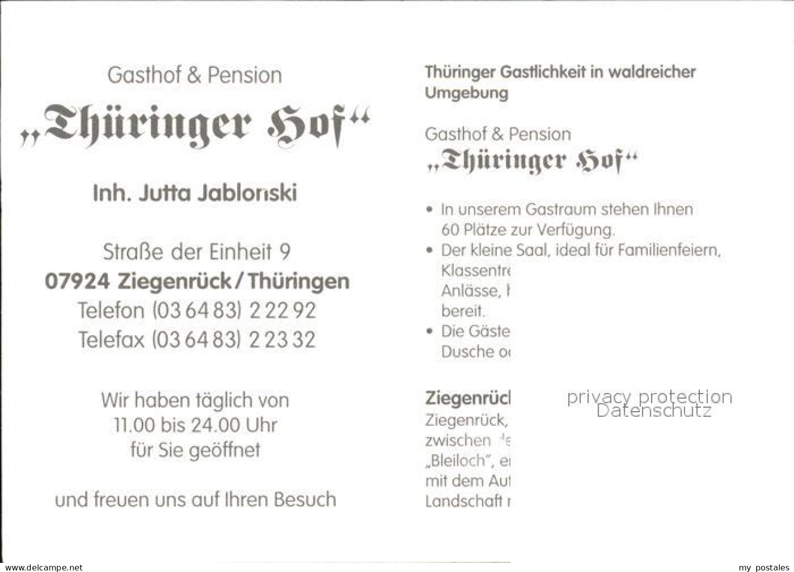 72485815 Ziegenrueck Thueringer Hof  Ziegenrueck Thueringen - Ziegenrück