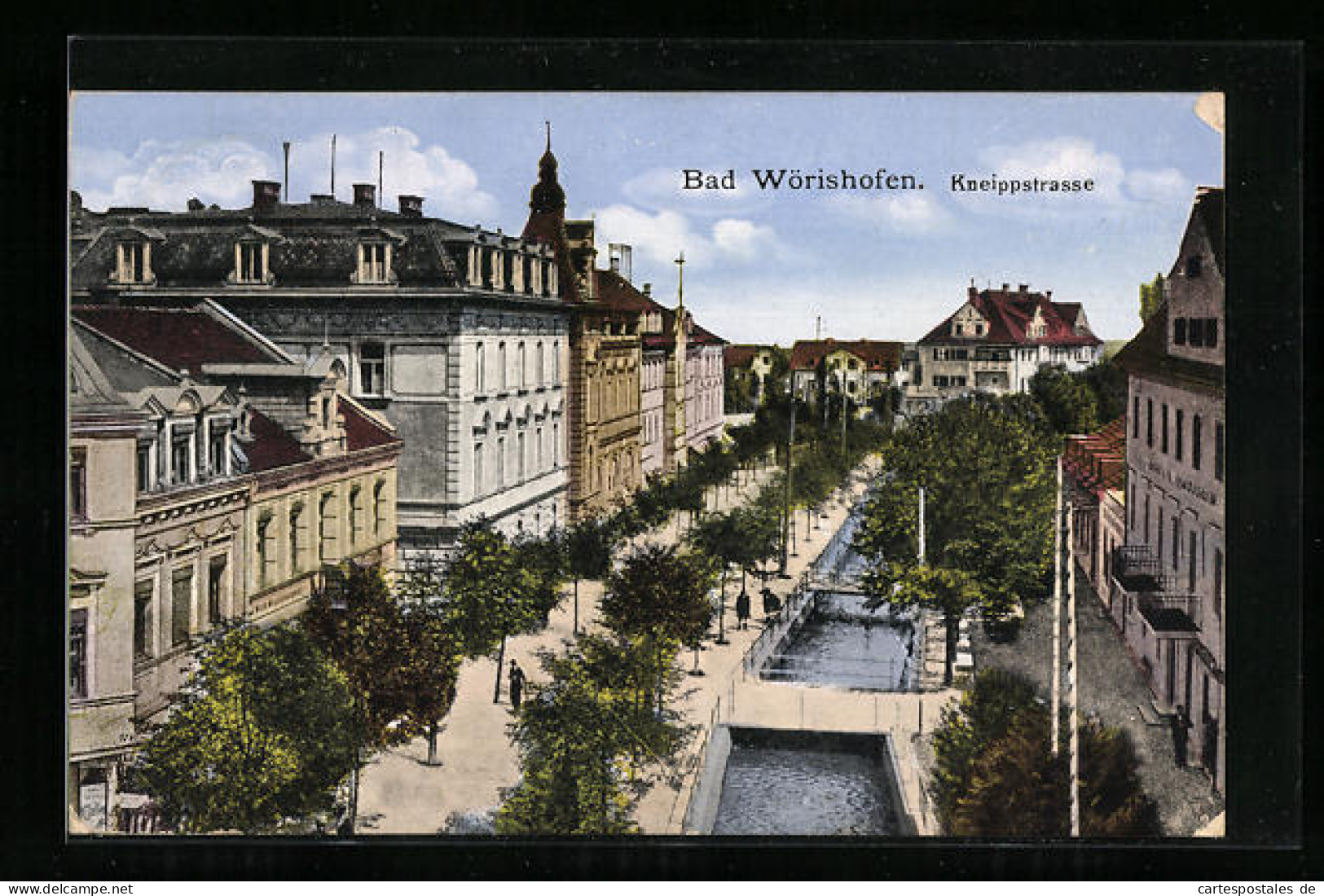 AK Bad Wörishofen, Passanten Am Kanal In Der Kneipp-Strasse  - Bad Wörishofen