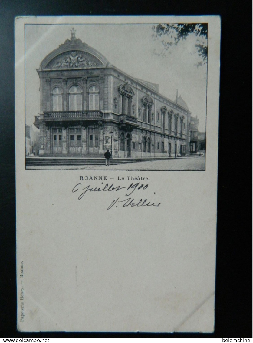 CARTE PRECURSEUR 1900                ROANNE              LE THEATRE - Roanne