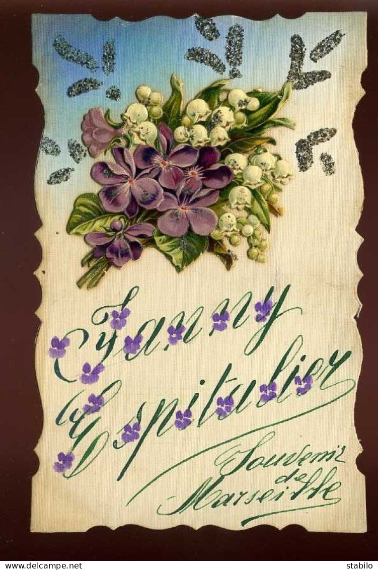 13 - MARSEILLE - SOUVENIR DE FANNY ESPITALIER - DECOUPI MUGUET ET VIOLETTES - Zonder Classificatie