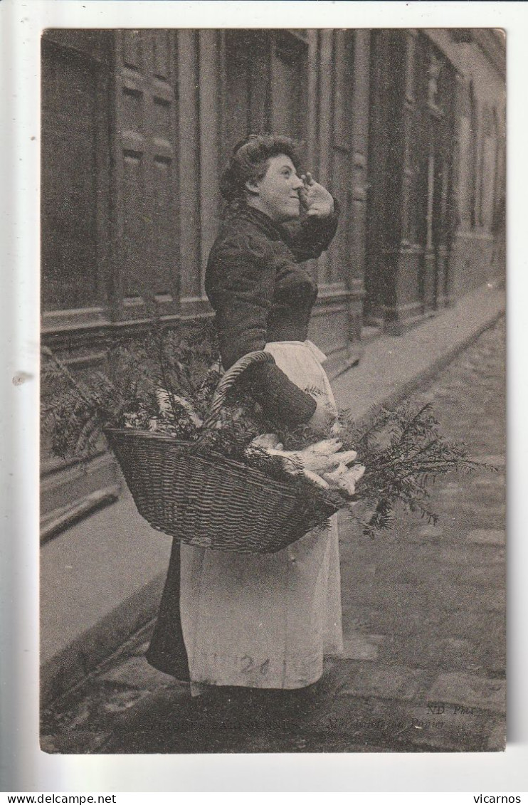 CP 75 PARIS Marchande Au Panier - Petits Métiers à Paris