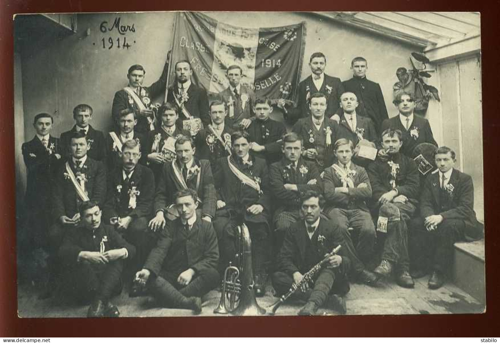 88 - FRESSE-SUR-MOSELLE - 6 MARS 1914 LES CONSCRITS DE LA CLASSE 14 - CARTE PHOTO ORIGINALE  - Fresse Sur Moselle