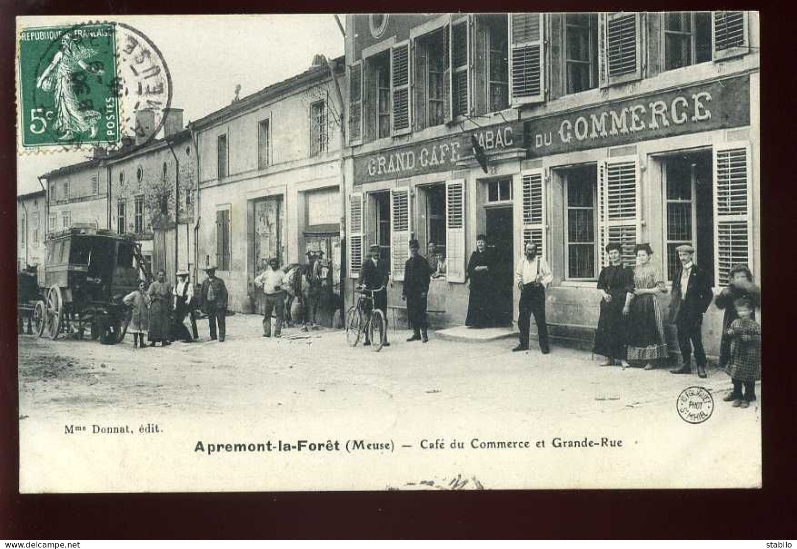 55 - APREMONT-LA-FORET - CAFE DU COMMERCE ET GRANDE -RUE - MME DONNAT EDITEUR - Other & Unclassified