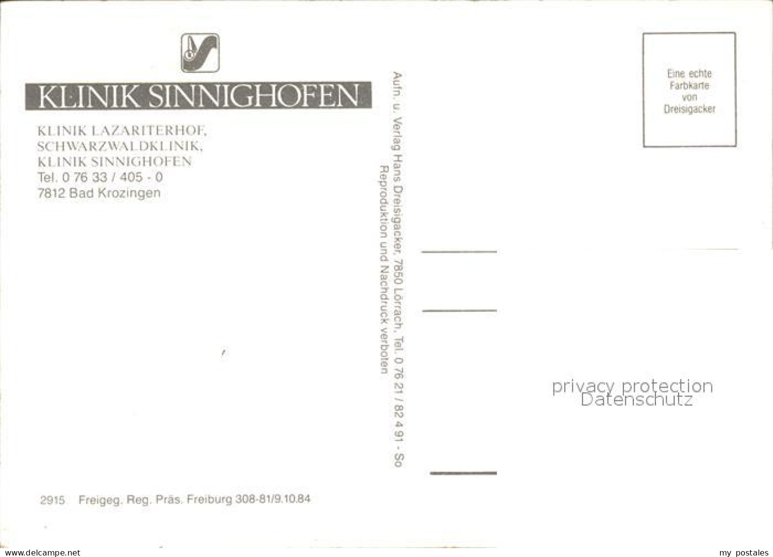 72484656 Bad Krozingen  Klinik Sinnighofen Belchen Fliegeraufnahme Bad Krozingen - Bad Krozingen