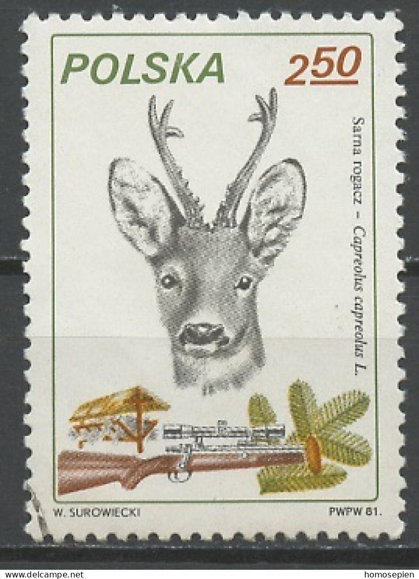 Pologne - Poland - Polen 1981 Y&T N°2565 - Michel N°2748 (o) - 2,50z Capreolus Capreolus - Used Stamps