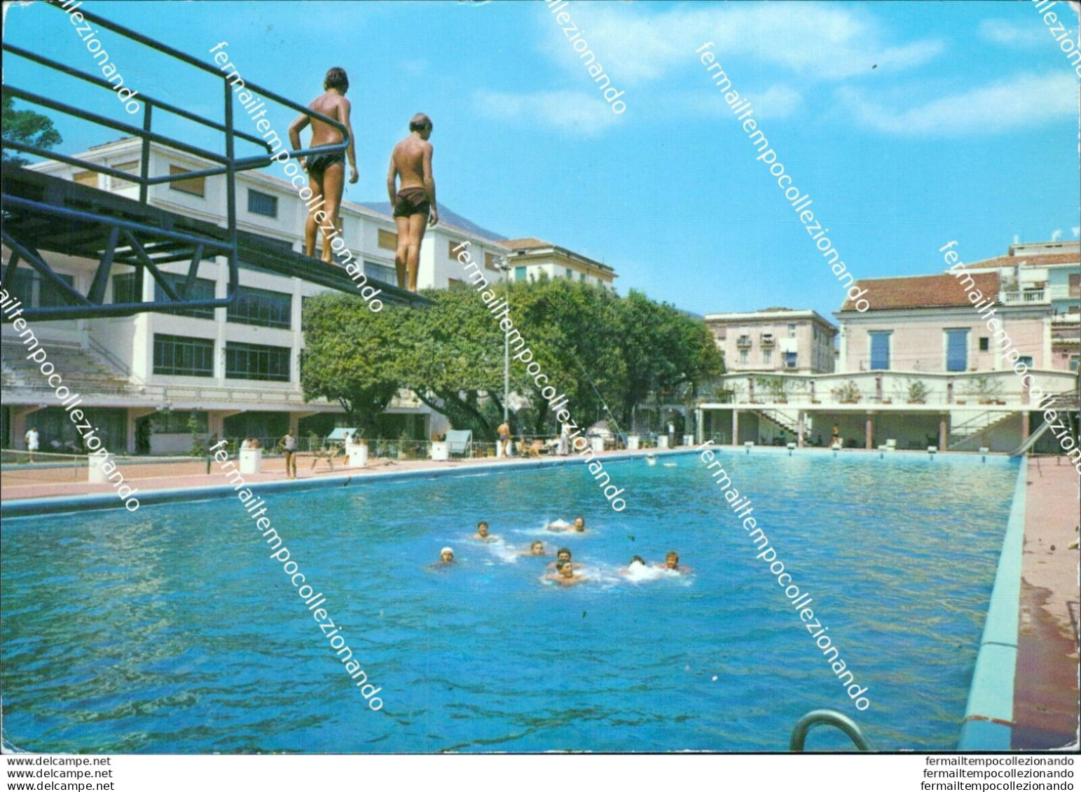 Br402 Cartolina Cava Dei Tirreni Piscina Del Social Tennis Club Salerno Campania - Salerno