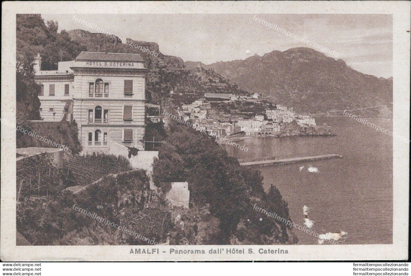 Ar344 Cartolina Amalfi Panorama Dell'hotel S.caterina 1936 Provincia Di Salerno - Salerno