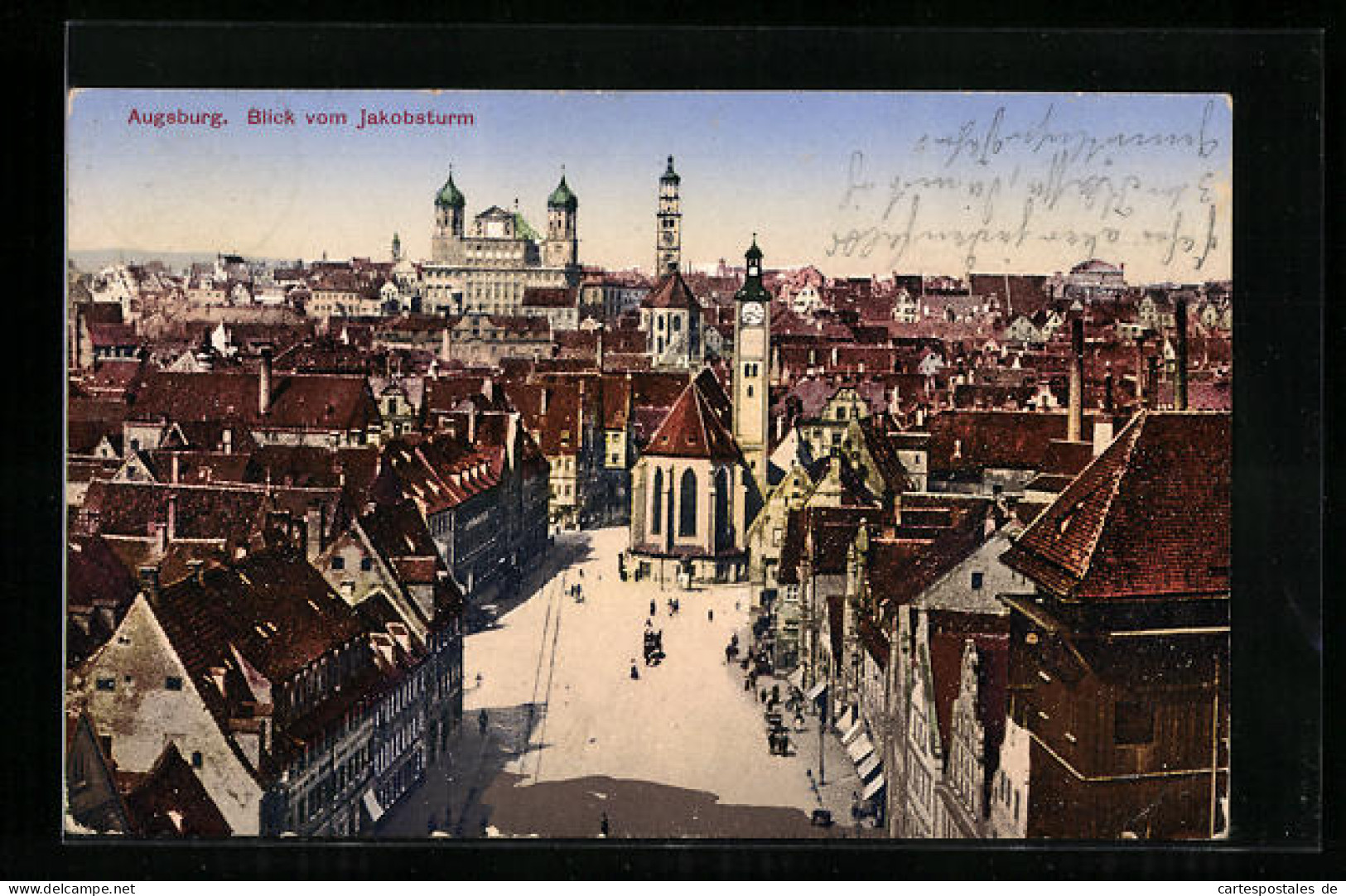 AK Augsburg, Blick Vom Jakobsturm Auf Die Altstadt  - Augsburg