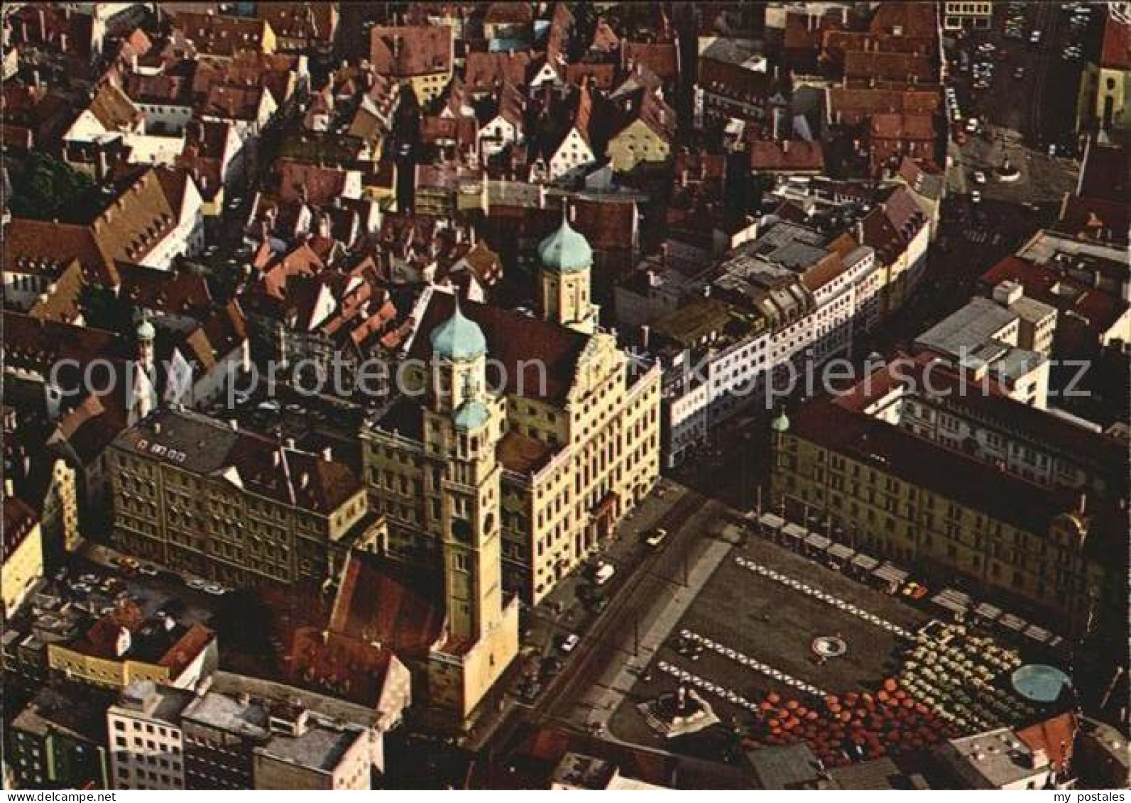 72484034 Augsburg Rathaus Perlachturm Fliegeraufnahme Augsburg - Augsburg