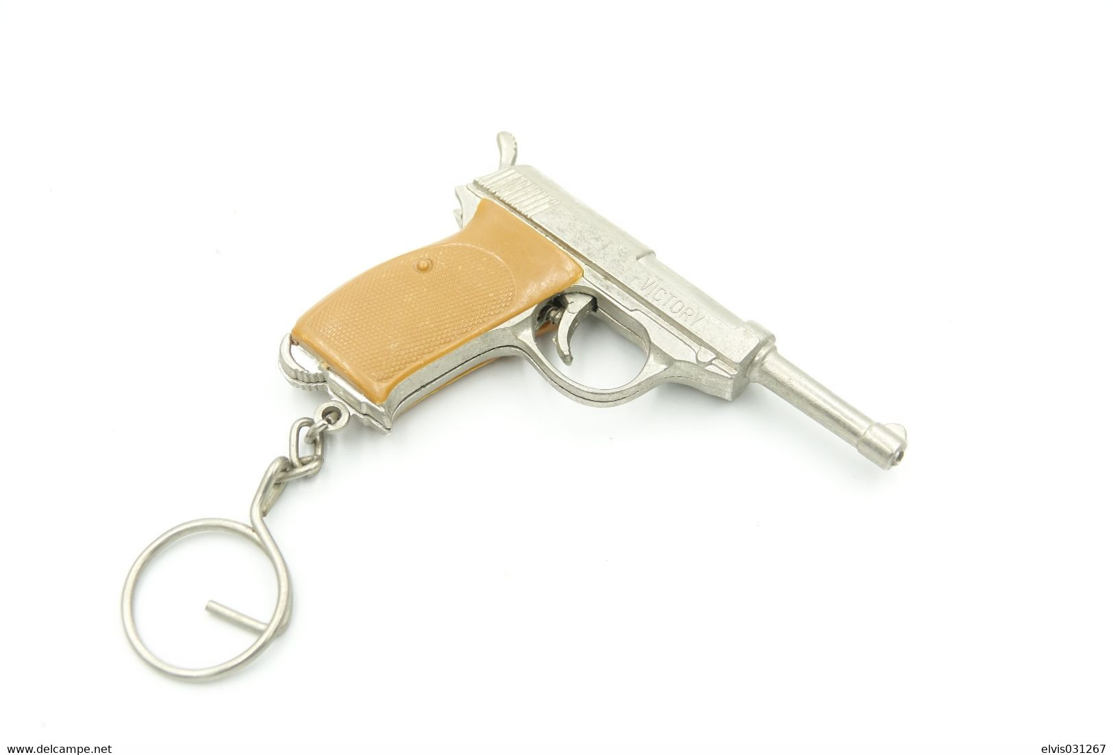 Vintage TOY GUN :  VICTORY Walther P38 - L=9,0cm - Keychain 1960s-70s - Keywords : Cap - Revolver - Pistol - Tin - Armes Neutralisées