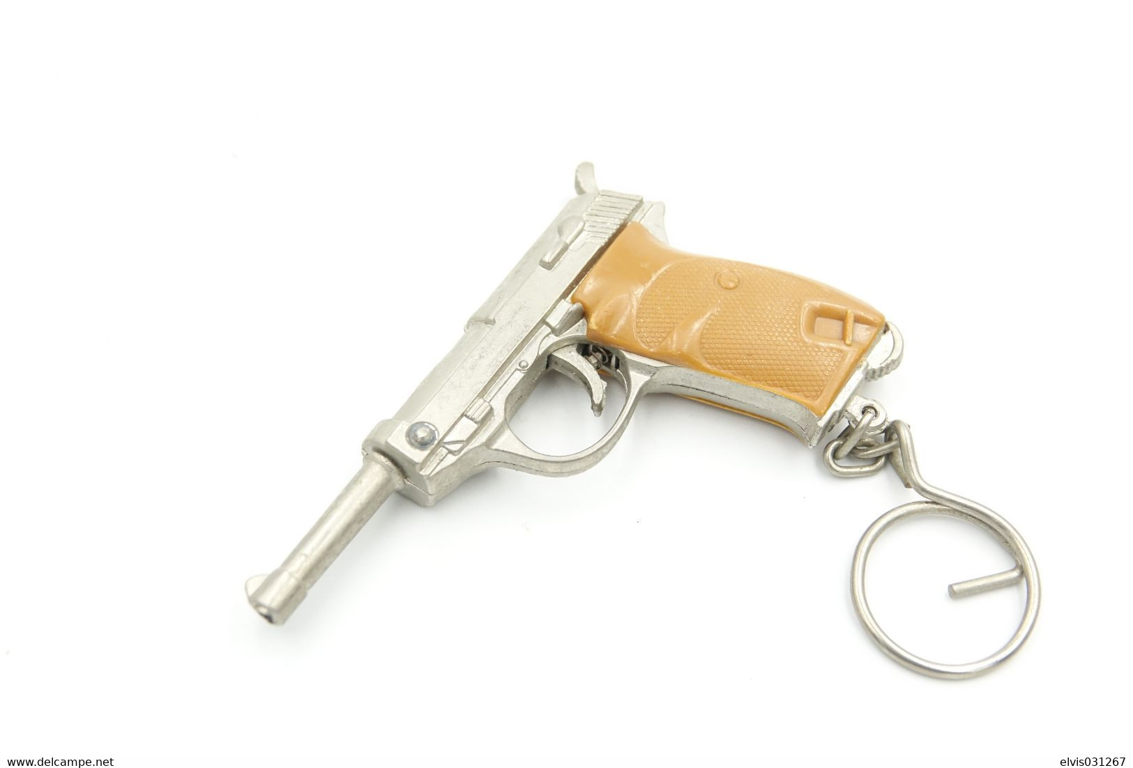 Vintage TOY GUN :  VICTORY Walther P38 - L=9,0cm - Keychain 1960s-70s - Keywords : Cap - Revolver - Pistol - Tin - Armes Neutralisées