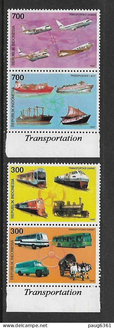 INDONESIE 1997 TRANSPORTS-BATEAUX-AVIONS CARS-TRAINS YVERT N°1533/36 NEUF MNH** - Other & Unclassified