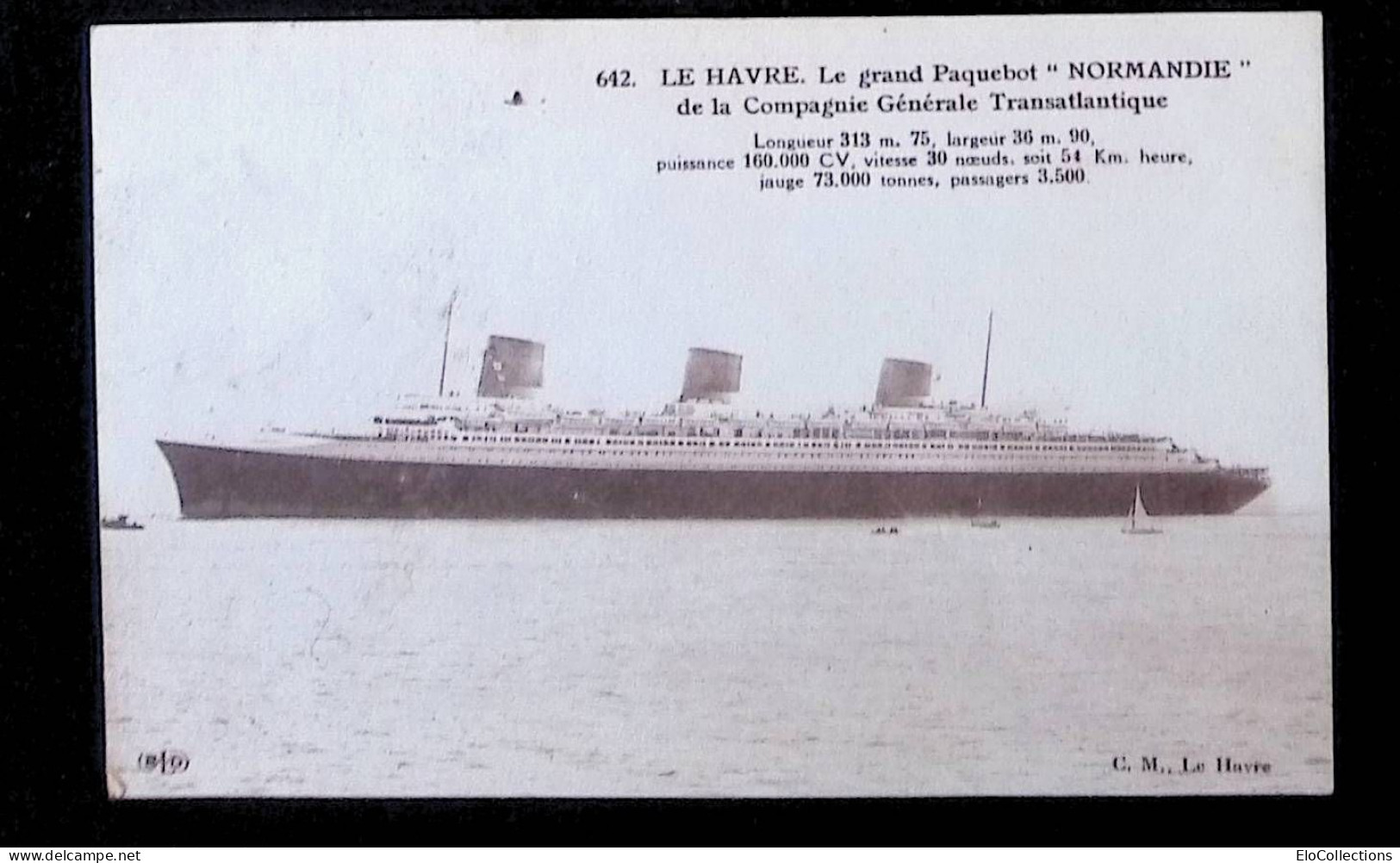 Cp, Bateaux, Le Grand Paquebot NORMANDIE De La Compagnie Générale Transatlantique, écrite 1936 - Paquebots