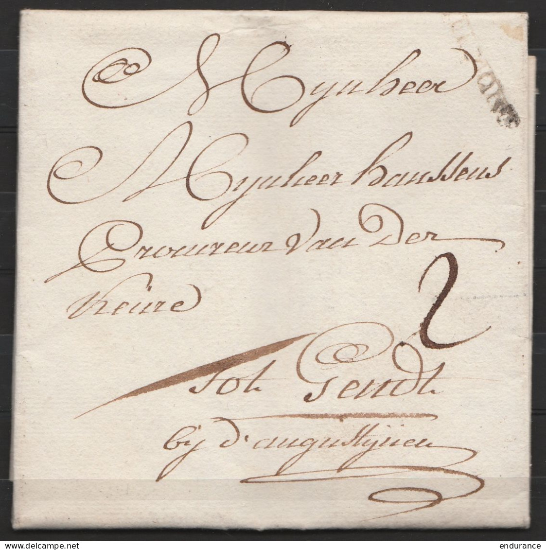 L. Datée 5 Juillet 1795 De ST-AMAND Pour GENDT - Griffe "GRAMONT" - 1794-1814 (Franse Tijd)