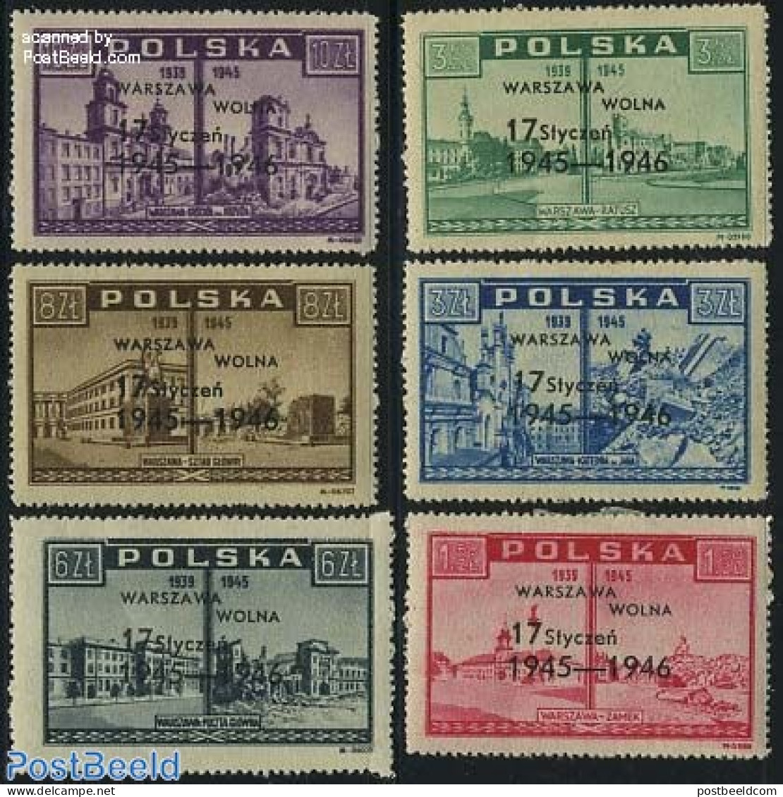 Poland 1946 1 Year Liberation 6v, Perforated, Mint NH, History - Various - Special Items - Unused Stamps