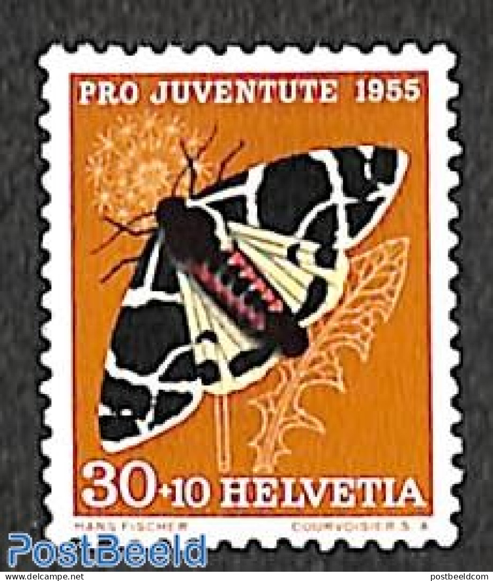 Switzerland 1955 30+10c, Stamp Out Of Set, Mint NH, Nature - Butterflies - Neufs