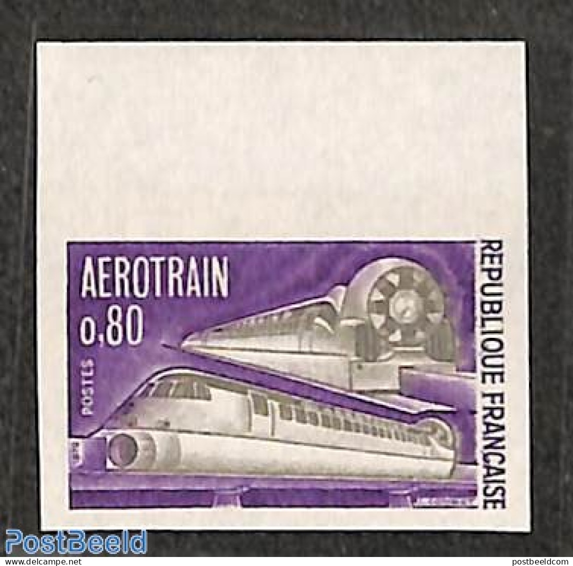 France 1970 Aerotrain 1v Imperforated, Mint NH, Transport - Railways - Unused Stamps