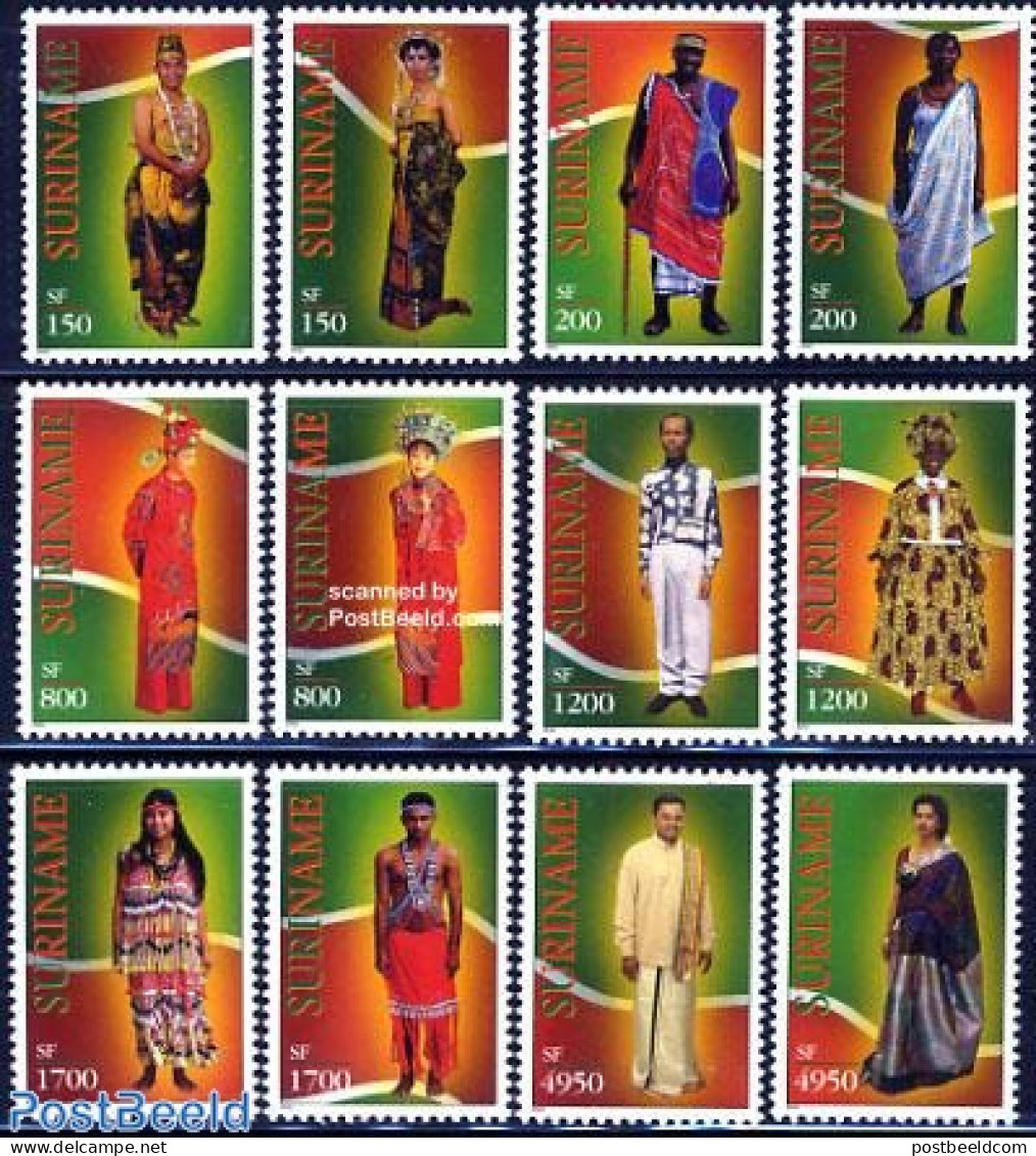 Suriname, Republic 2002 Costumes 12v, Mint NH, Various - Costumes - Costumes