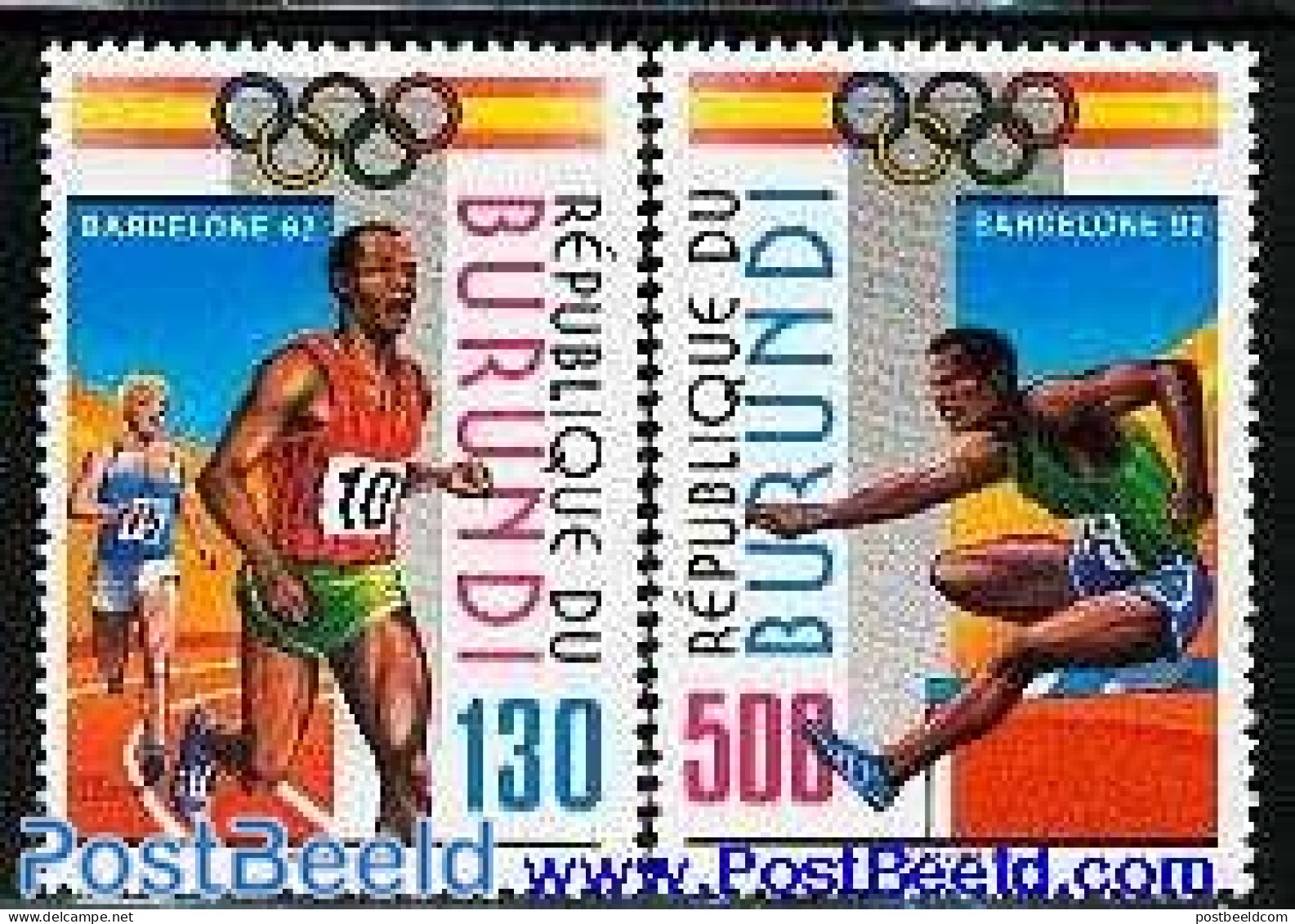 Burundi 1992 Olympic Games 2v, Mint NH, Sport - Athletics - Olympic Games - Athlétisme