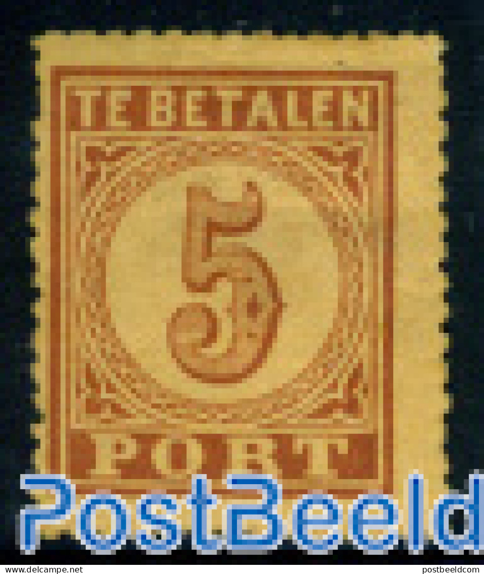Netherlands 1870 5c, Postage Due, Type B, Perf. 13.25, Unused (hinged) - Autres & Non Classés