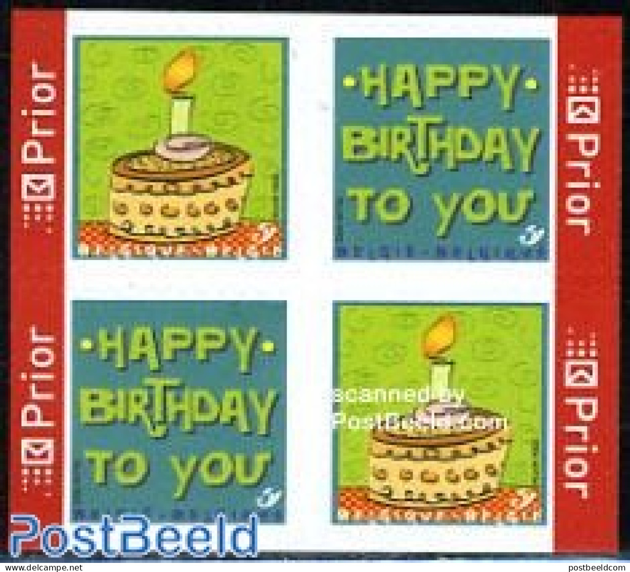 Belgium 2006 Happy Birthday 4v S-a (from Booklet), Mint NH, Various - Greetings & Wishing Stamps - Unused Stamps