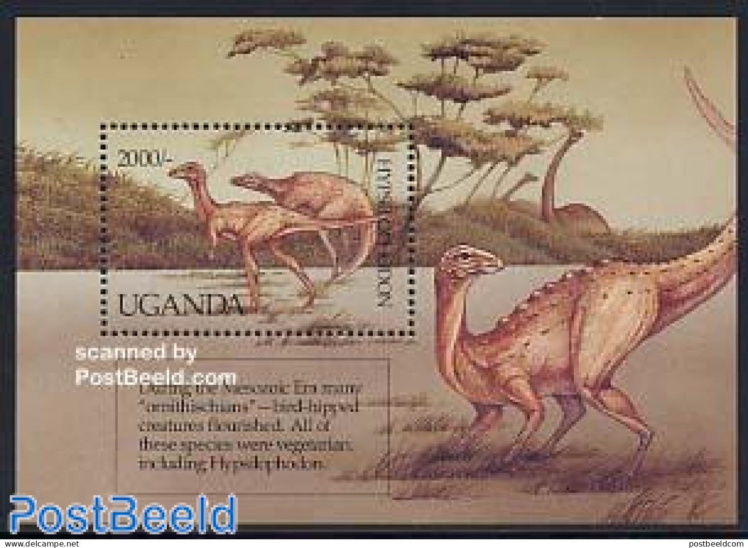 Uganda 1992 Hypsilophodon S/s, Mint NH, Nature - Prehistoric Animals - Vor- U. Frühgeschichte