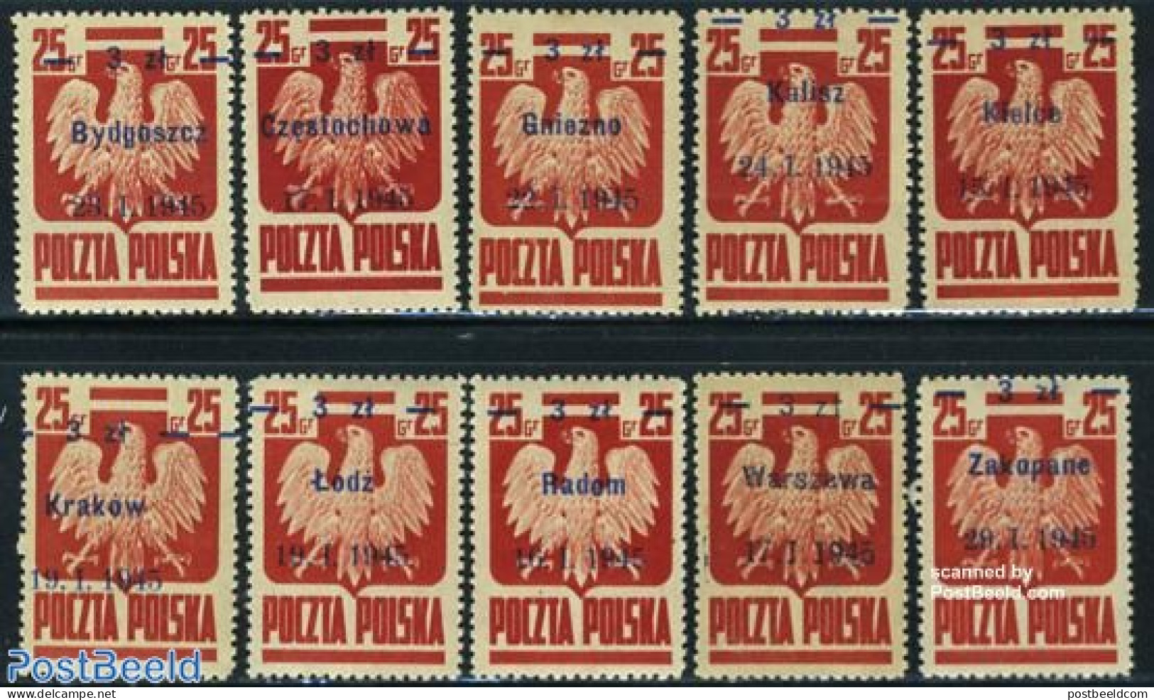 Poland 1945 Liberation 10v, Mint NH - Unused Stamps
