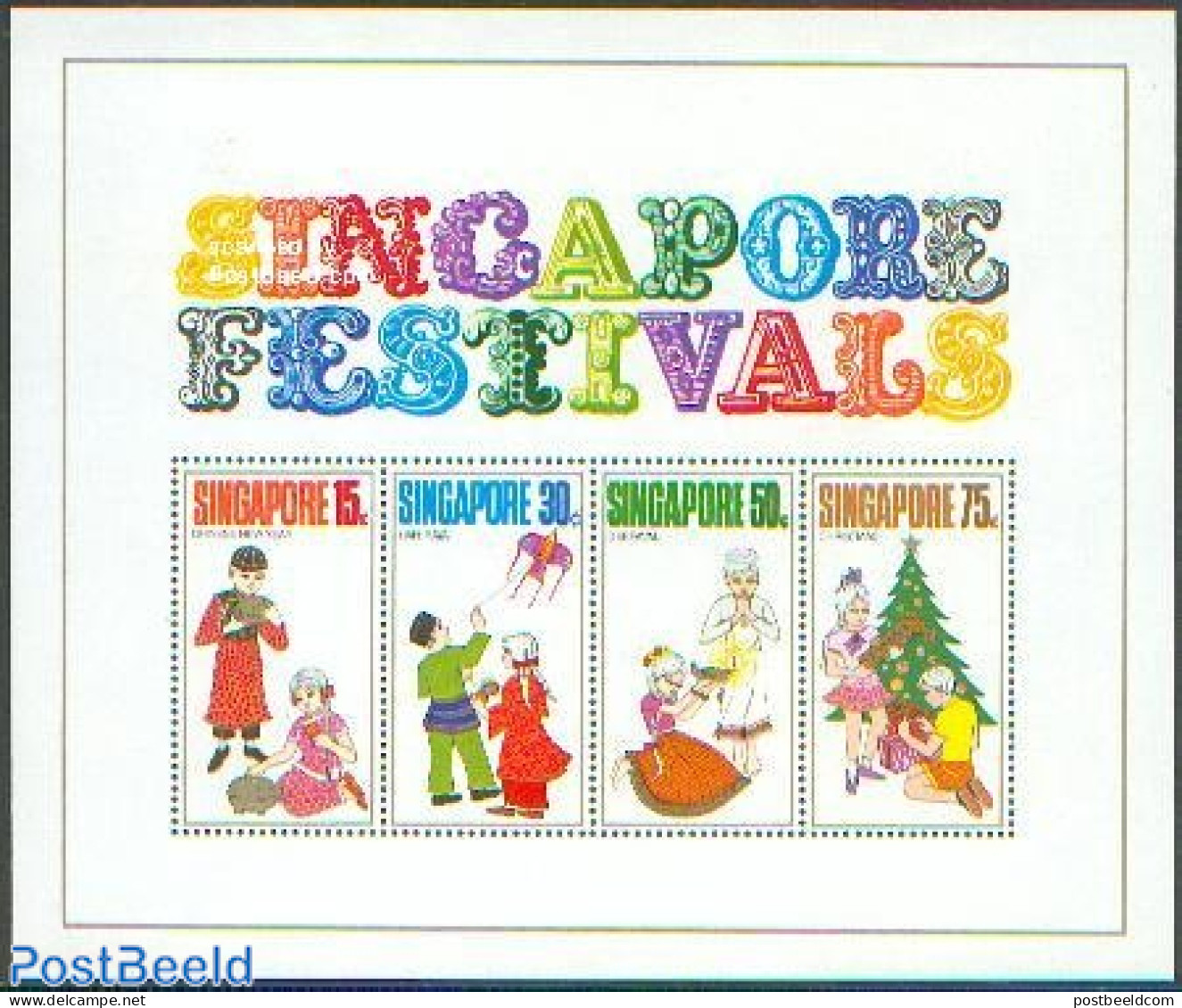 Singapore 1971 Singapore Festival S/s, Mint NH, Religion - Various - Christmas - Folklore - Weihnachten