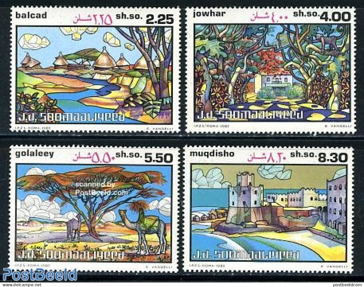 Somalia 1982 Landscapes 4v, Mint NH, Nature - Trees & Forests - Rotary, Lions Club