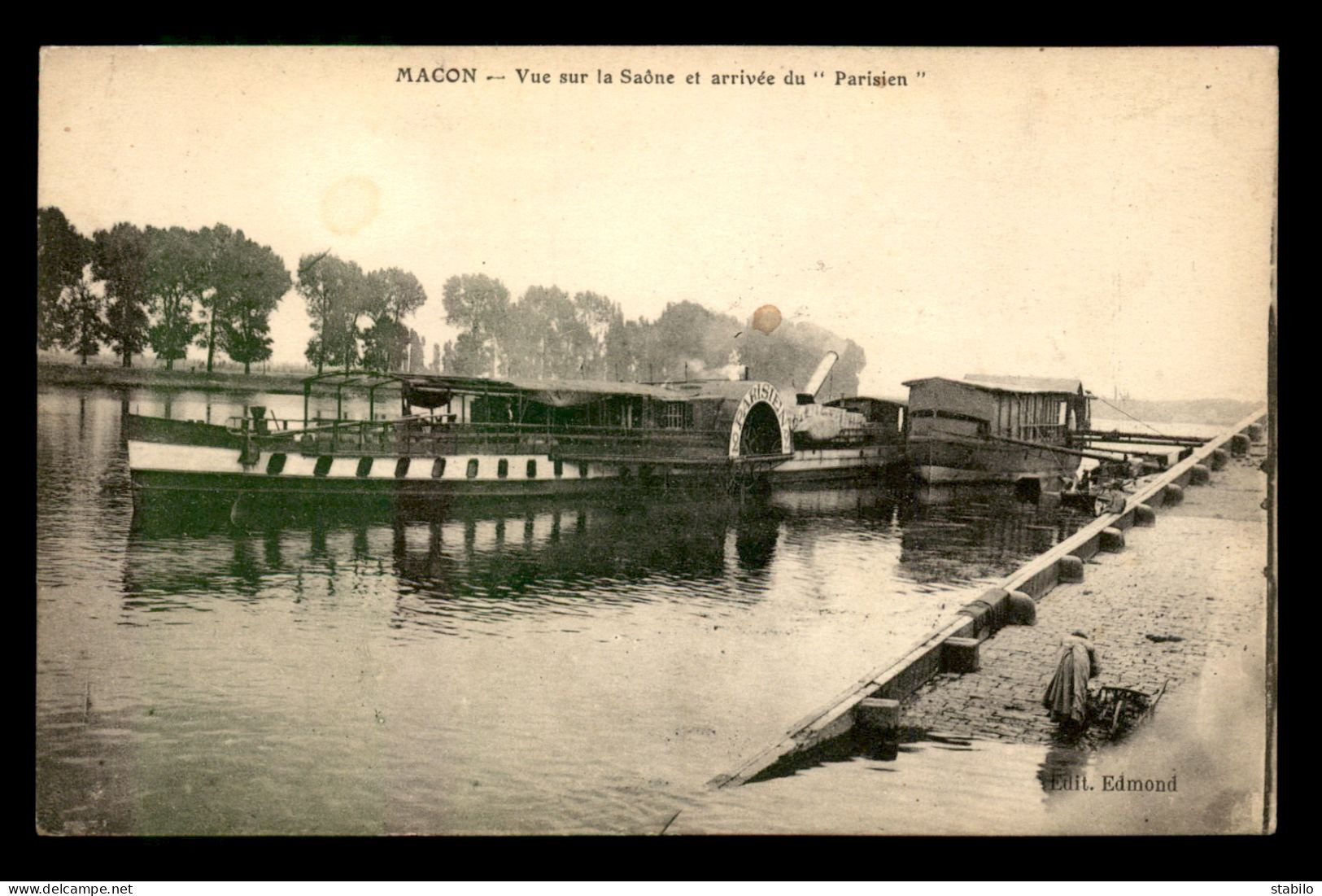 71 - MACON - ARRIVEE DU BATEAU A ROUES PARISIEN 2 SUR LA SAONE - Macon