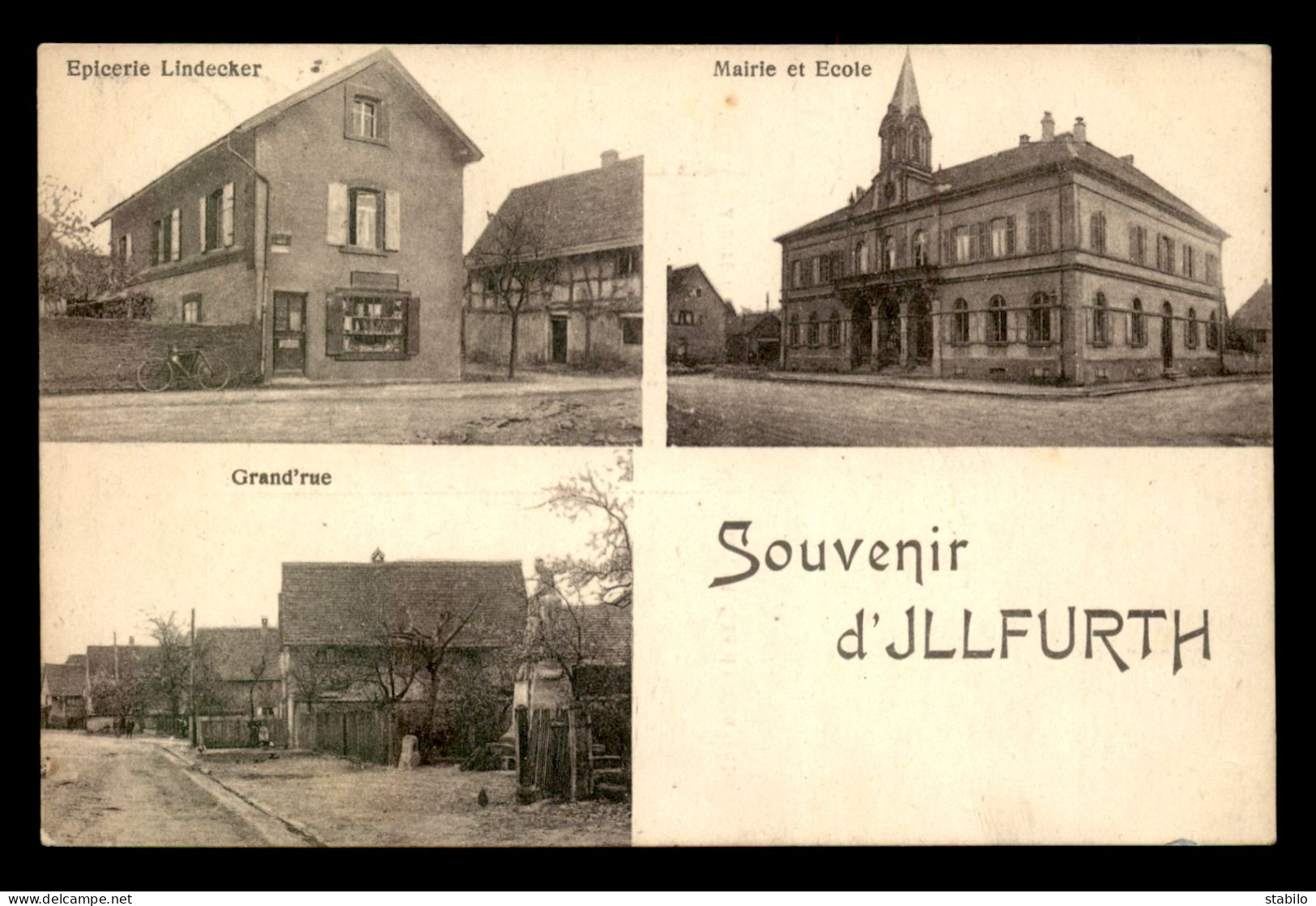 68 - ILLFURTH - EPICERIE LINDECKER - MAIRIE ET ECOLE - GRANDE RUE - Other & Unclassified