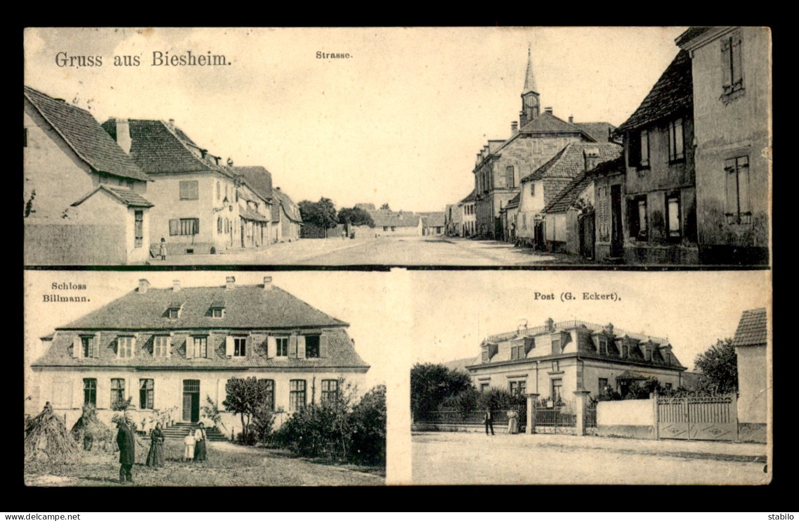 68 - BIESHEIM - STRASSE - SCHLOSS BILLMANN - POST G. ECKERT - Autres & Non Classés