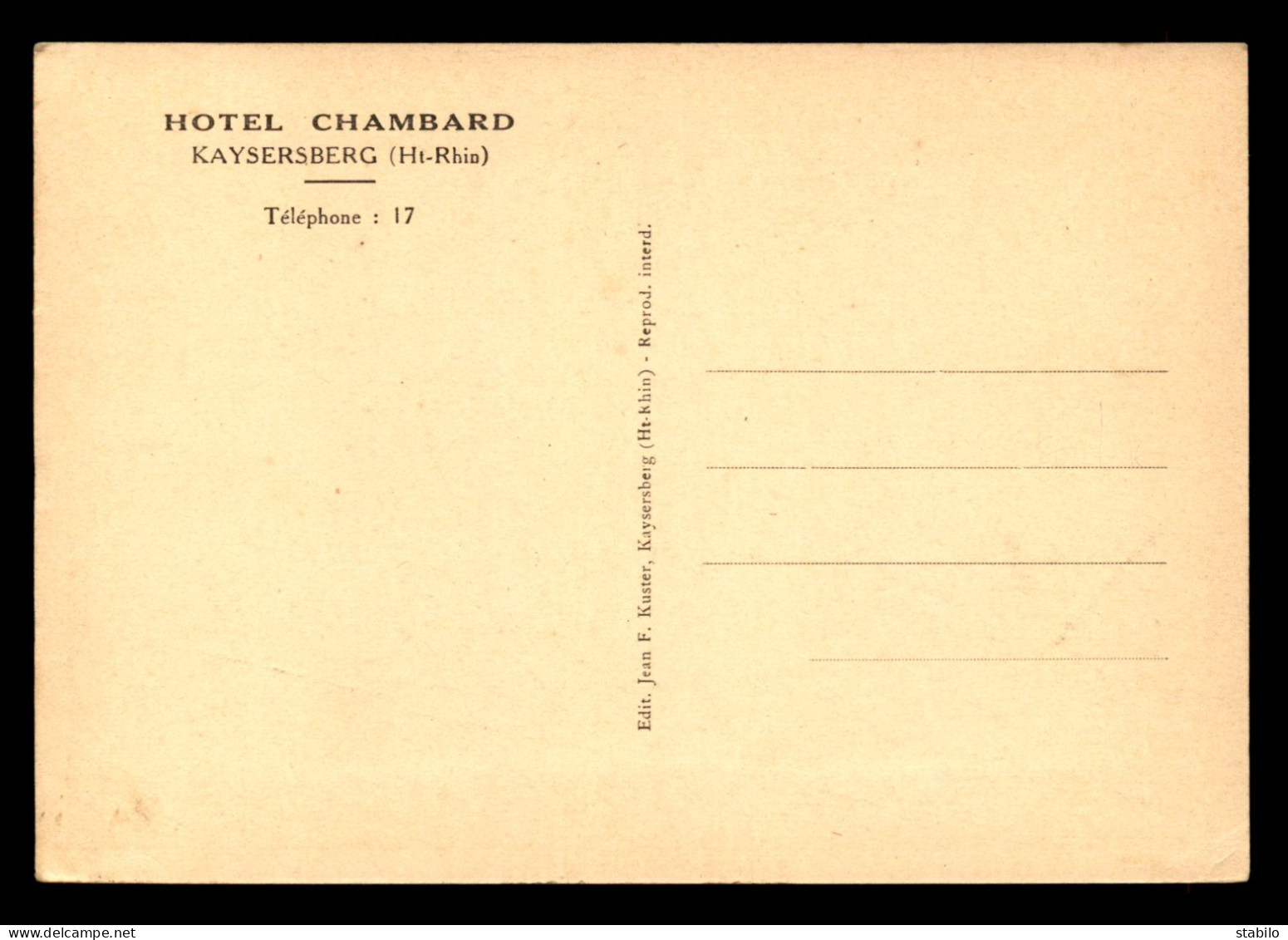 68 - KAYSERSBERG - HOTEL CHAMBARD - Kaysersberg