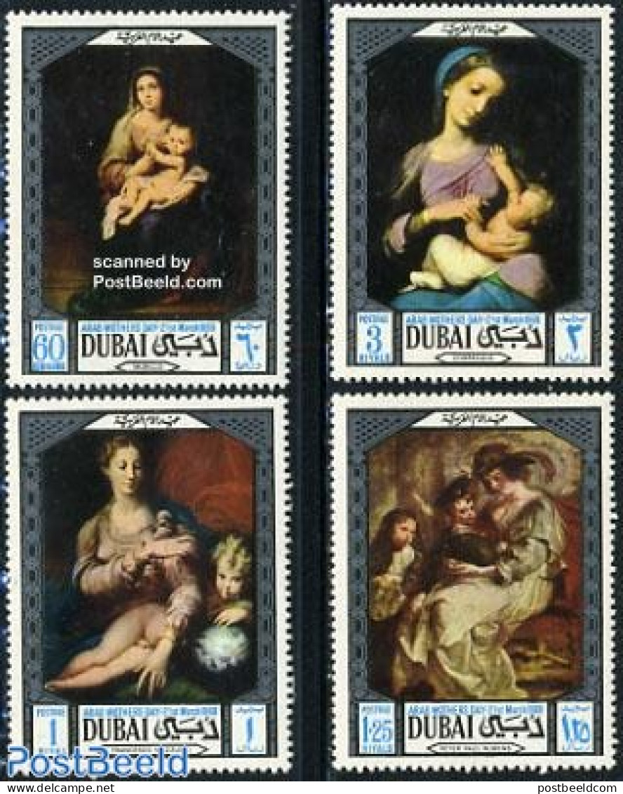 Dubai 1969 Mother Day, Paintings 4v, Mint NH, Art - Paintings - Rubens - Dubai