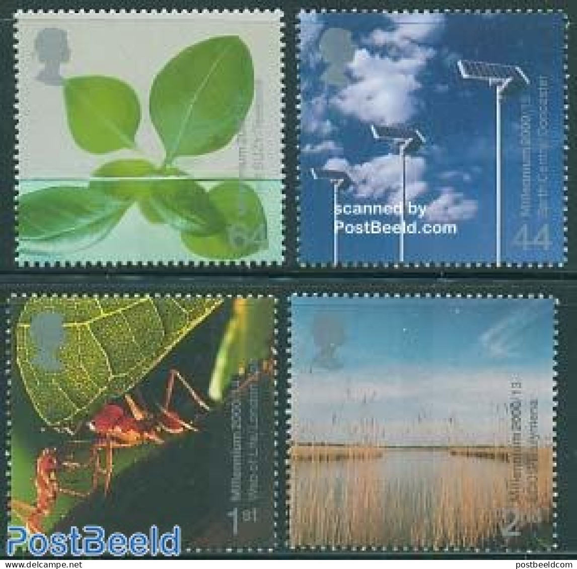 Great Britain 2000 Millennium, Life & Earth 4v, Mint NH, Nature - Science - Insects - Energy - Autres & Non Classés