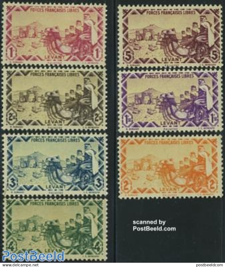 France 1942 Levant Post 7v, Mint NH, Nature - Camels - Unused Stamps