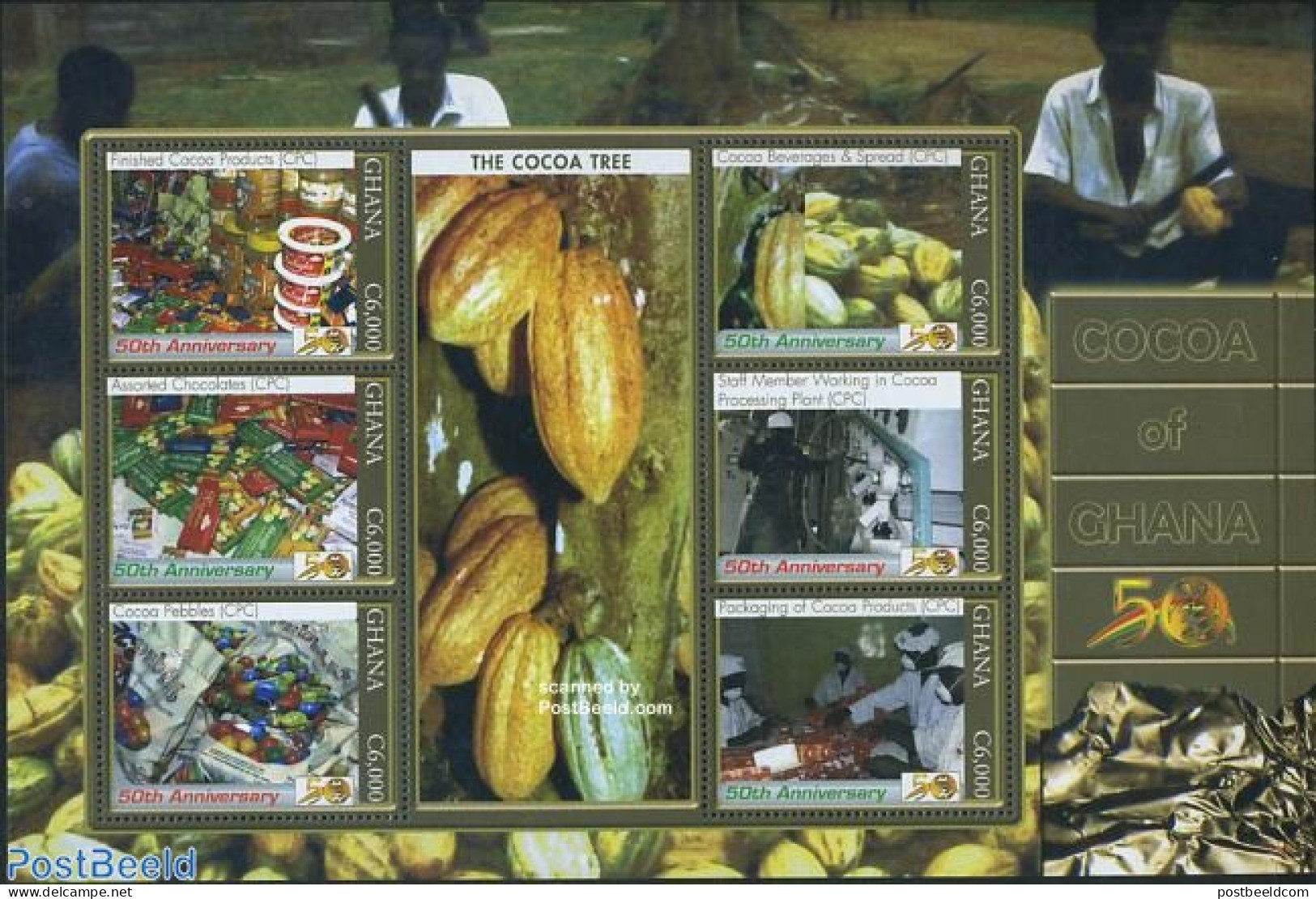 Ghana 2007 Cocoa Of Ghana 6v M/s, Mint NH, Health - Food & Drink - Alimentation